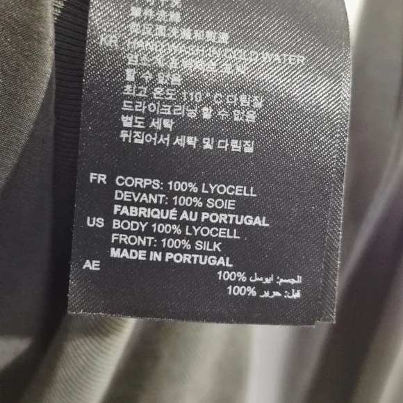 Sandro Silk-blend Twist Front Olive Green Long Sleeve Blouse - Picture 5 of 8